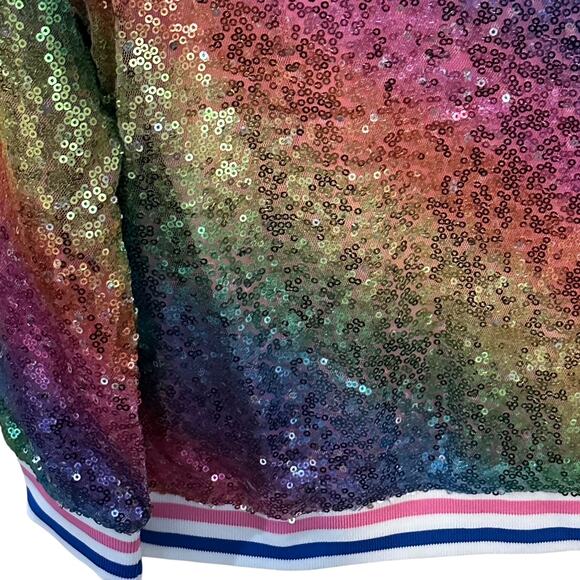 Abby & Evie Toddler Girls Light Weight Sequin Ombre Bomber Jacket 4T - Picture 11 of 14